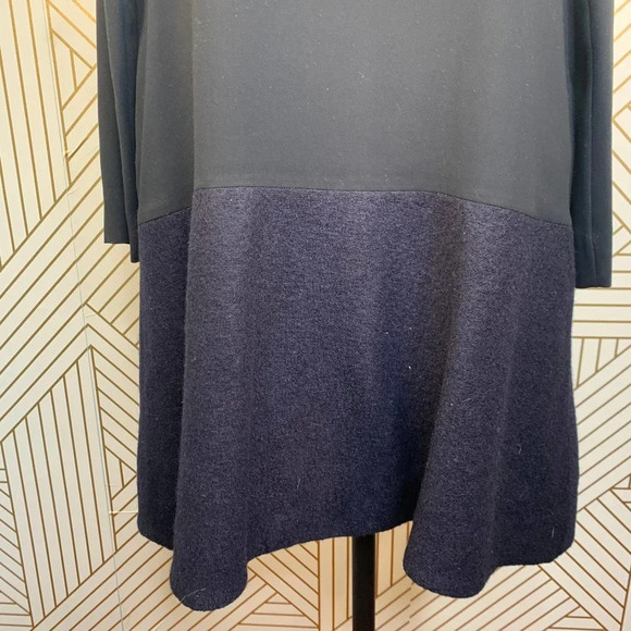COS Black Wool Contrast Hem Long Sleeve Dress - Picture 4 of 11